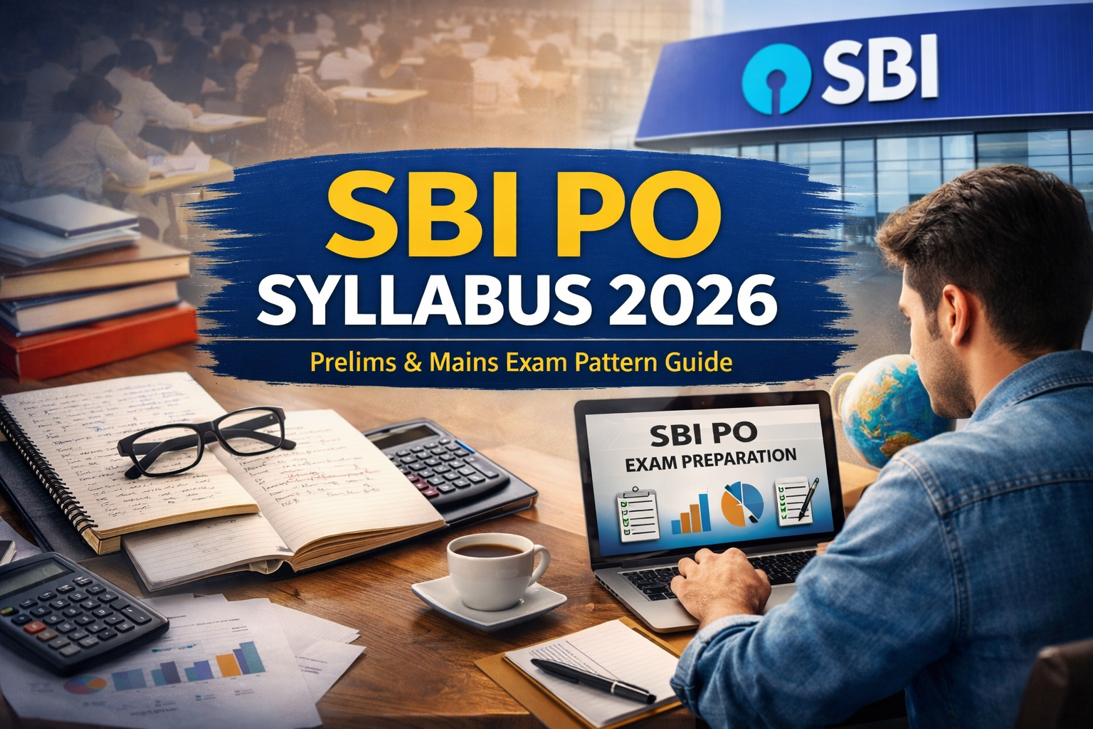 SBI PO Syllabus 2026 detailed exam pattern for Prelims and Mains conducted by State Bank of India