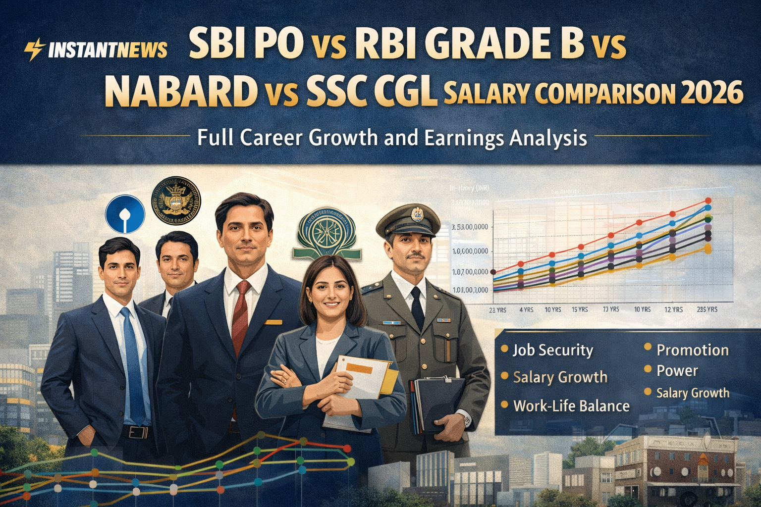 Salary difference of different government jobs CGL IBPS PO SBI PO RBI NABARD Railway PF