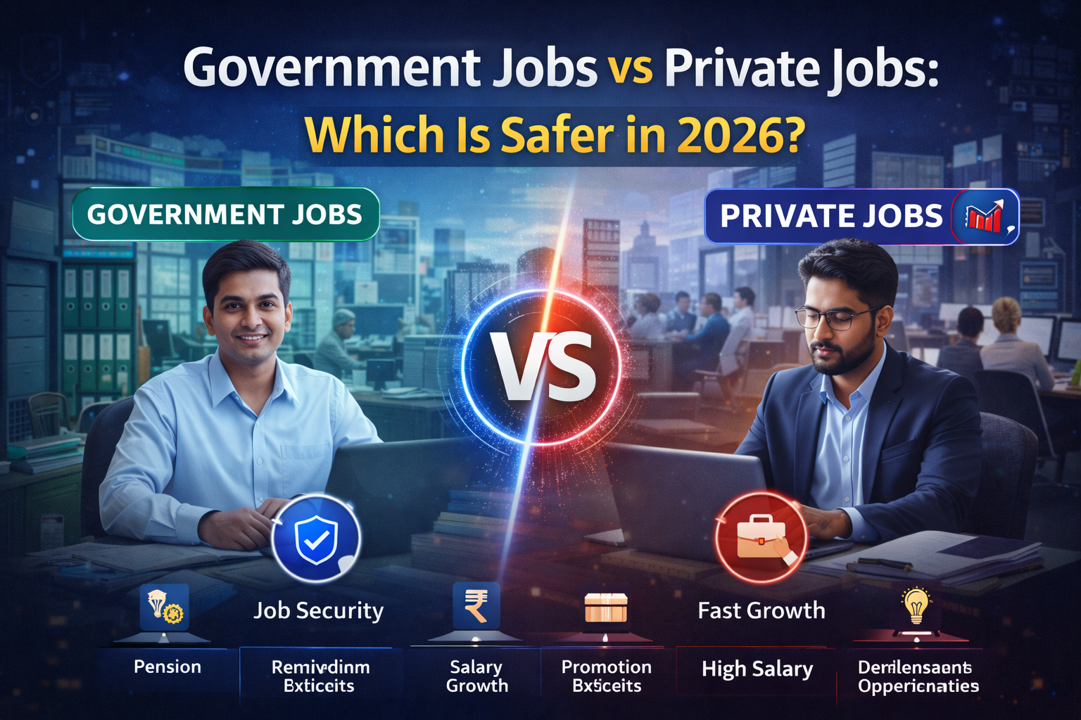 government vs private job salary comparison India