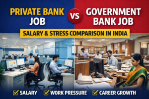 government bank vs private bank salary