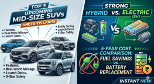 Top 5 Mid-Size SUVs Launching Under ₹15 Lakhs: Features, Mileage, and Expected Launch Dates