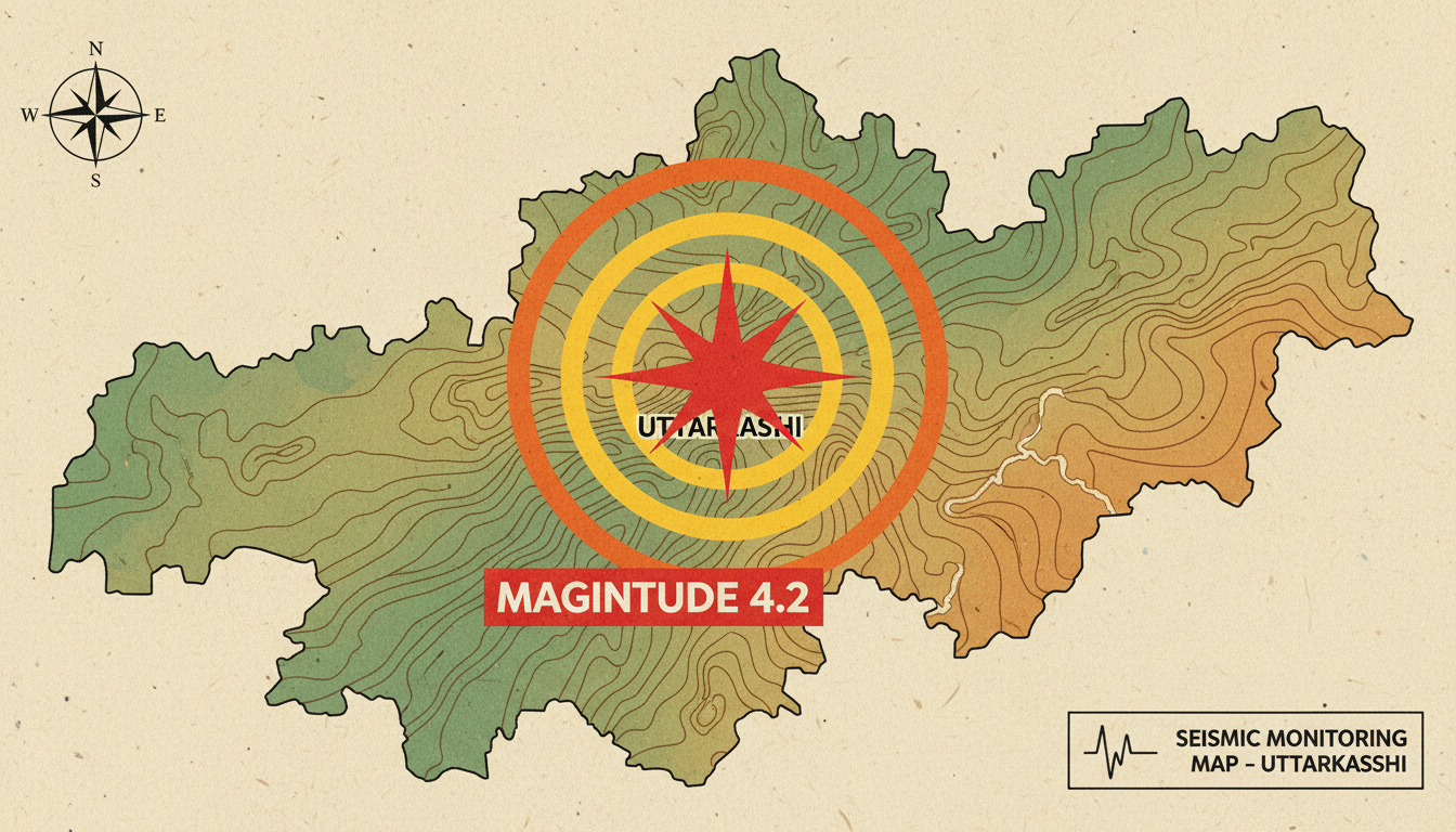 4.2 Magnitude Earthquake Strikes Uttarkashi District, Tremors Felt Across Region